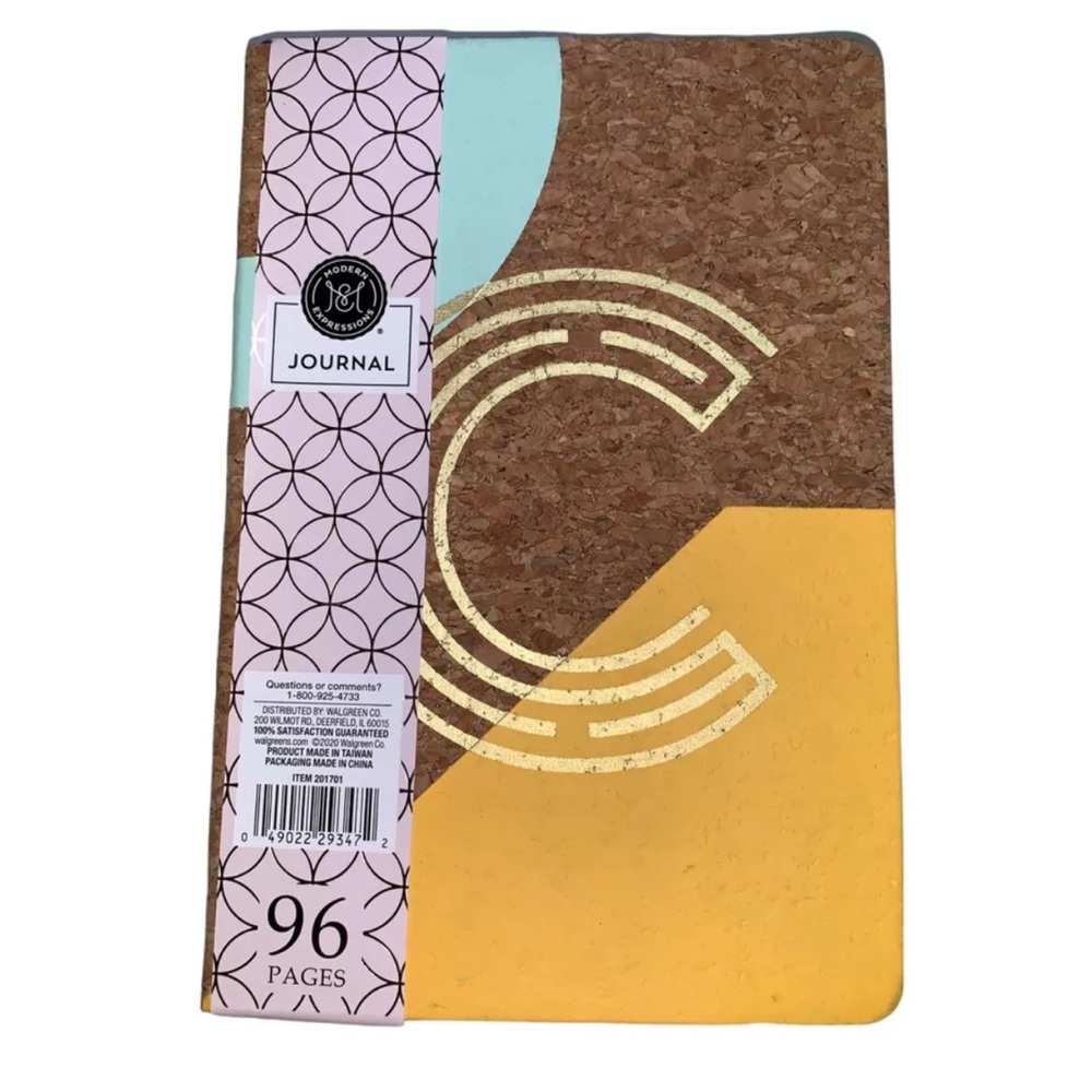 Modern Expressions Monogram Initial “C” Journal Diary Notebook 96 Pages Lined